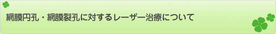 網膜円孔・網膜裂孔に対するレーザー治療について