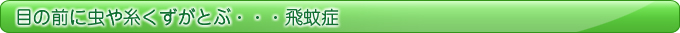 目の前に虫や糸くずがとぶ・・・飛蚊症